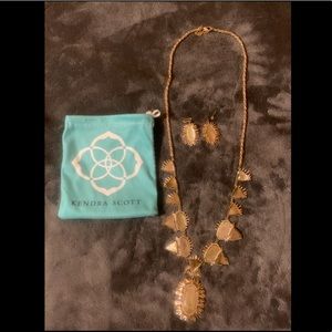 Kendra Scott gold/mother of pearl set